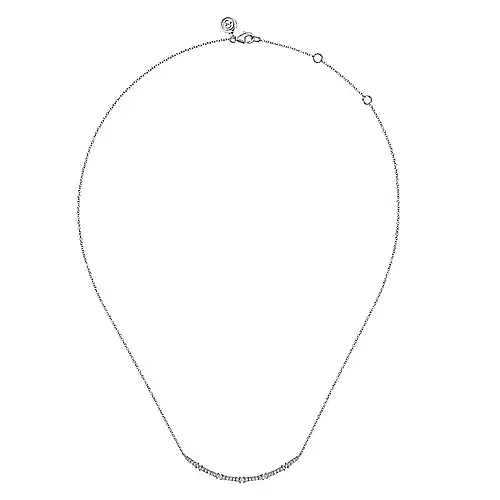 Gabriel & Co., 14K White Gold Diamond Bar Necklace