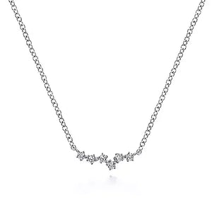 Gabriel & Co., 14K White Gold Diamond Constellation Bar Necklace