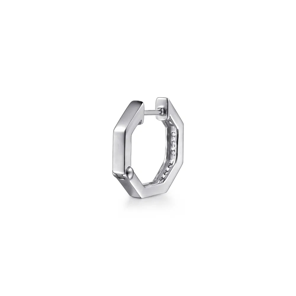 Gabriel & Co., 14K White Gold Diamond Huggie Earrings