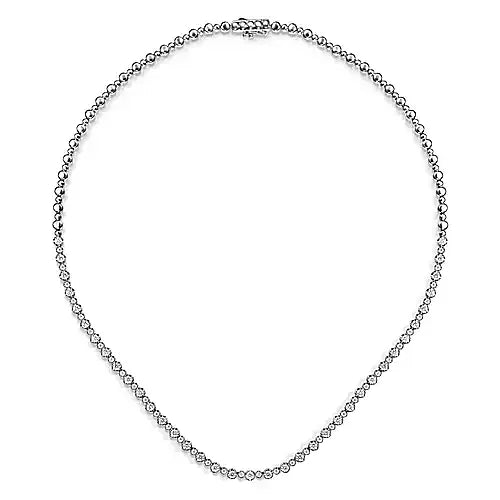 Gabriel & Co., 14K White Gold Diamond Tennis Necklace