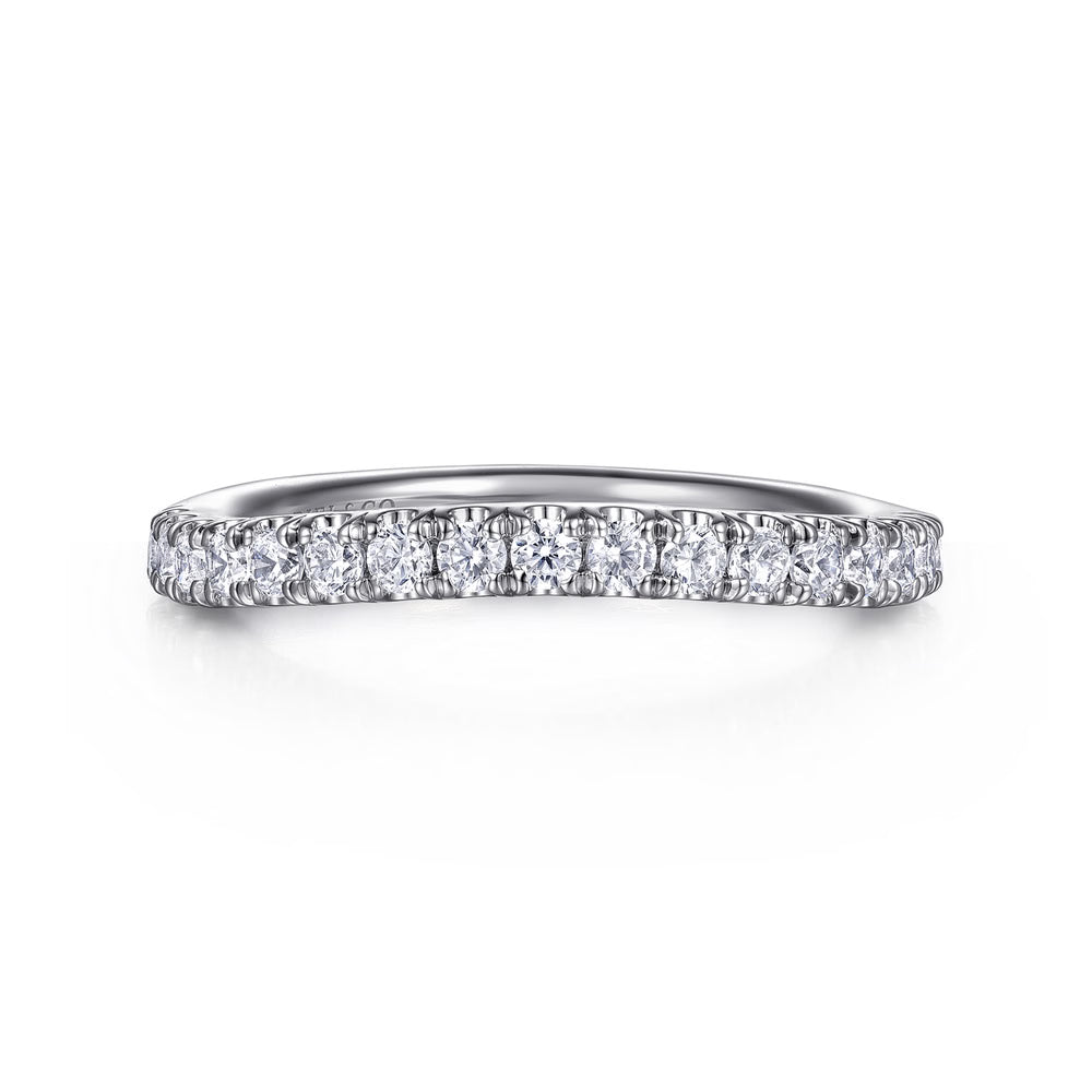 Gabriel & Co., 14K White Gold Diamond Wedding Band