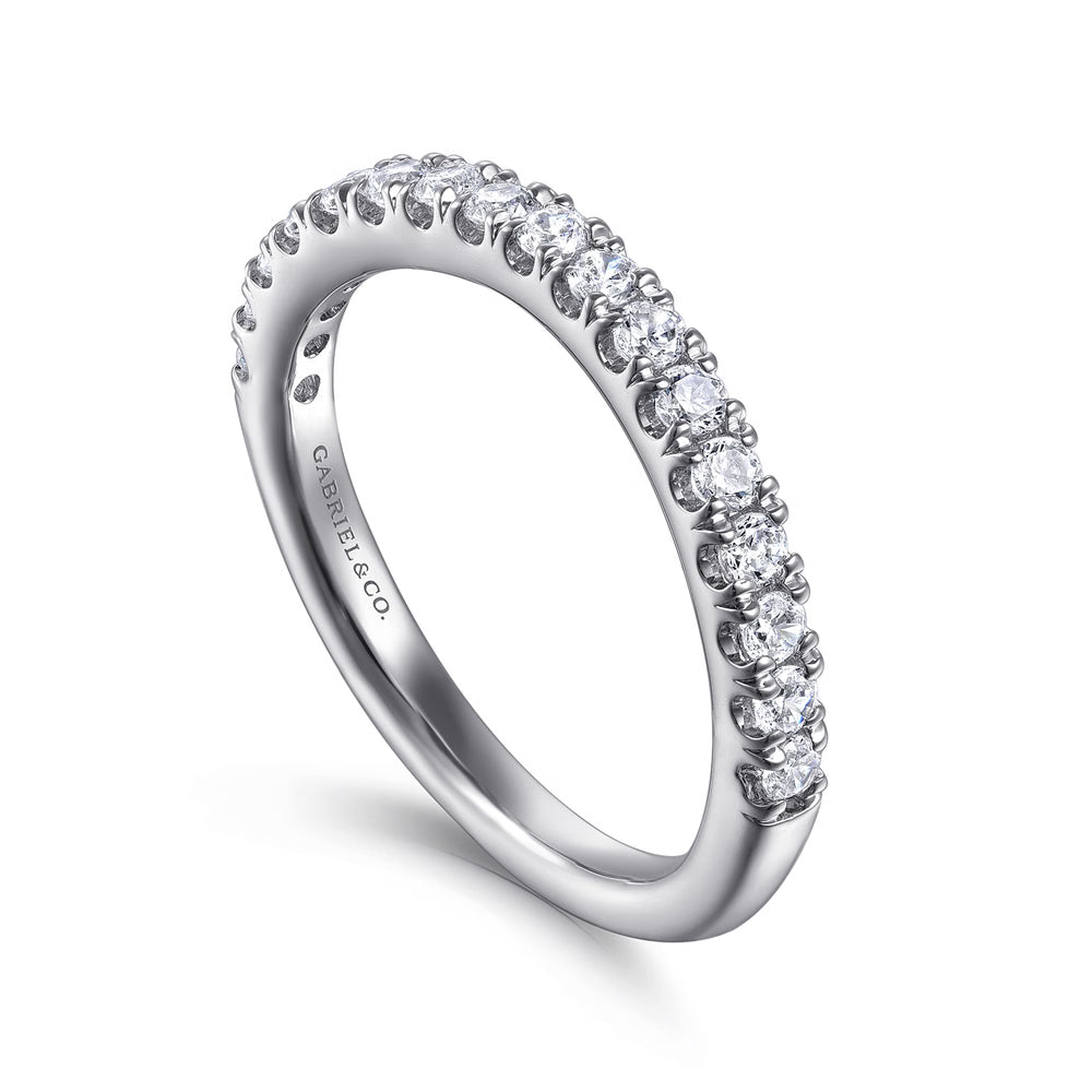 Gabriel & Co., 14K White Gold Diamond Wedding Band