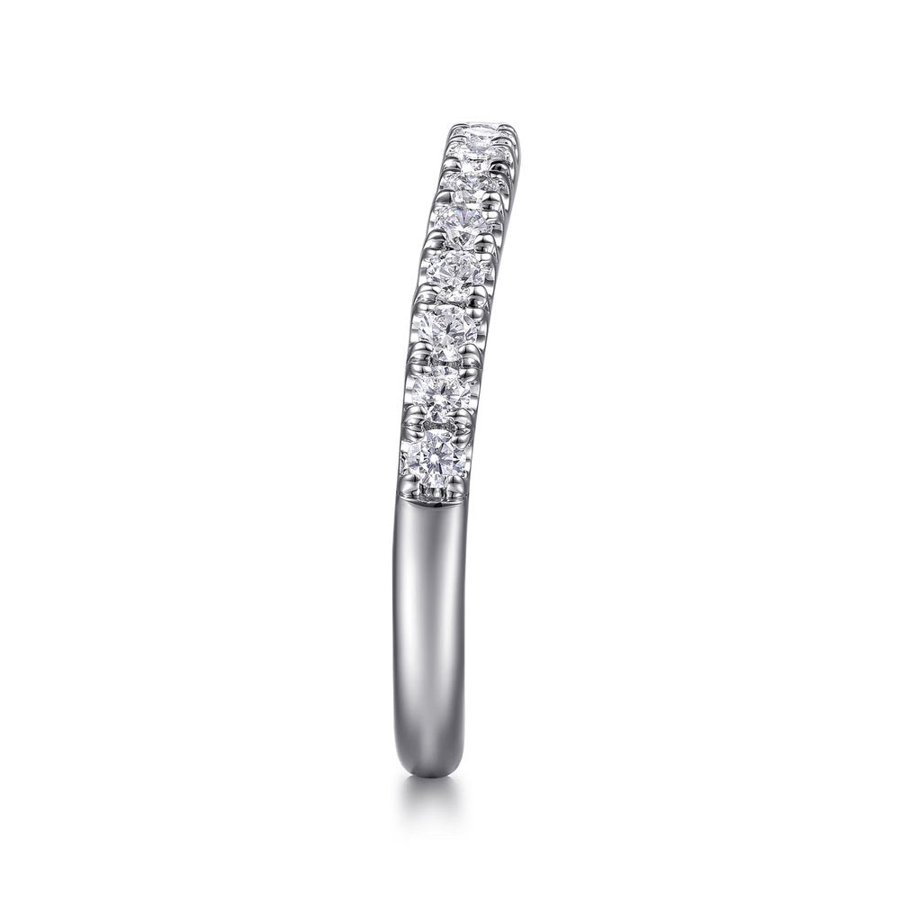 Gabriel & Co., 14K White Gold Diamond Wedding Band