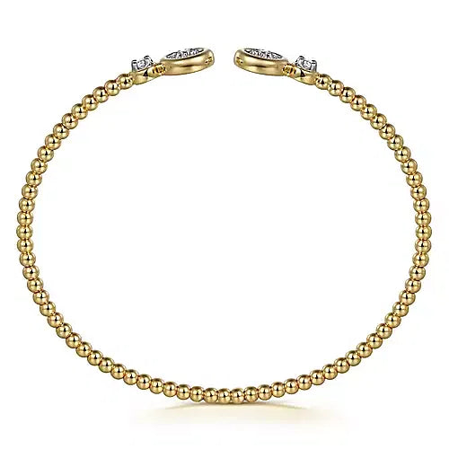 Gabriel & Co., 14K White and Yellow Gold Diamond Bujukan Bangle