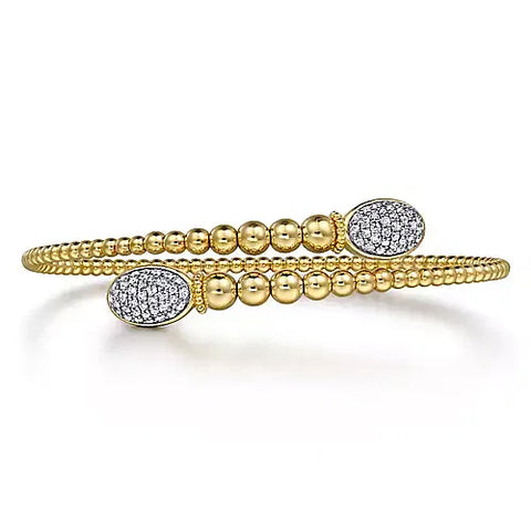 Gabriel & Co., 14K Yellow Gold Bujukan Diamond Bangle