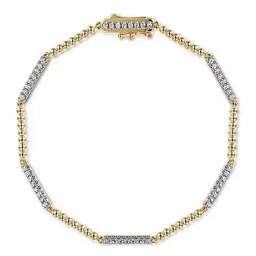 Gabriel & Co., 14K Yellow Gold Bujukan Diamond Bracelet