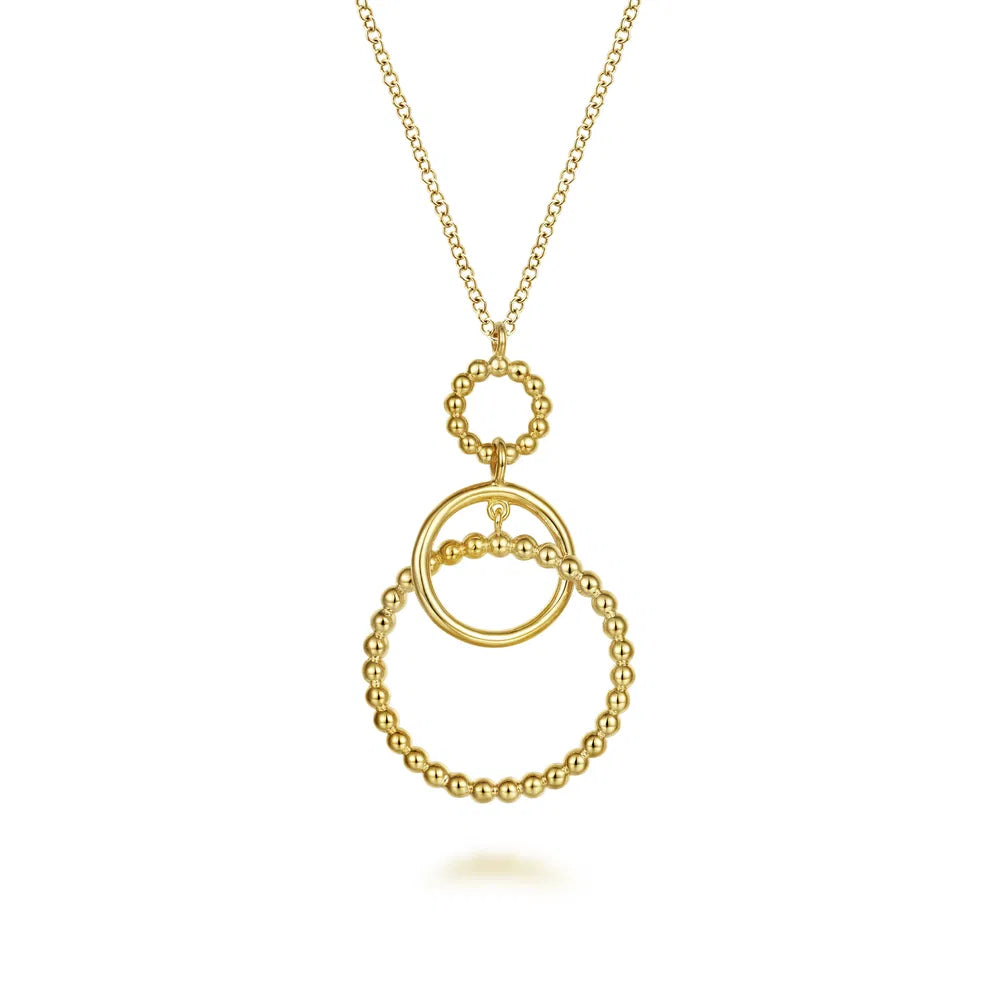 Gabriel & Co., 14K Yellow Gold Bujukan Multi Circle Pendant Necklace