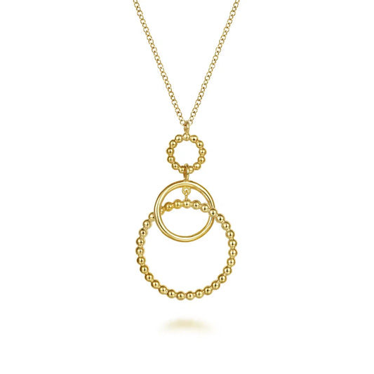 Gabriel & Co., 14K Yellow Gold Bujukan Multi Circle Pendant Necklace
