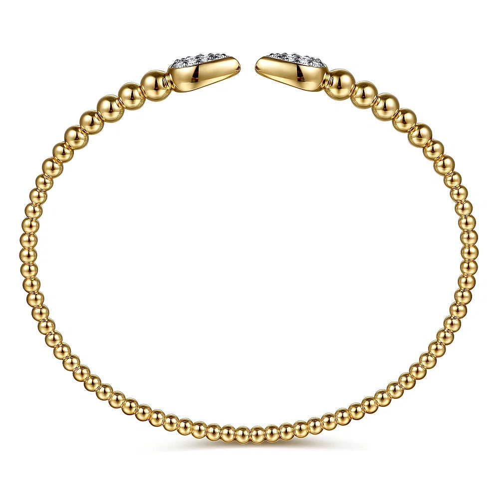 Gabriel & Co., 14K Yellow Gold Bujukan Pave Diamond Split Bangle Bracelet