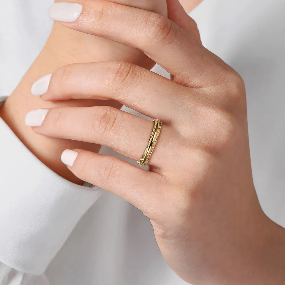Gabriel & Co., 14K Yellow Gold Bujukan Stackable Ring