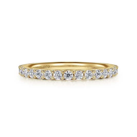 Gabriel & Co., 14K Yellow Gold Diamond Band