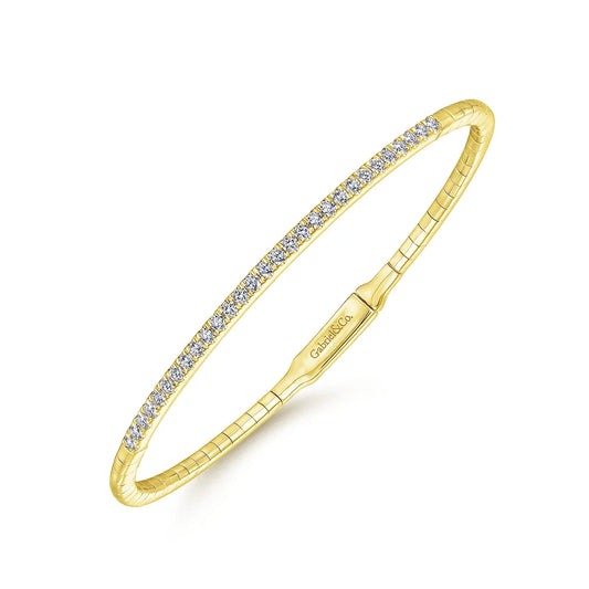 Gabriel & Co., 14K Yellow Gold Diamond Bangle