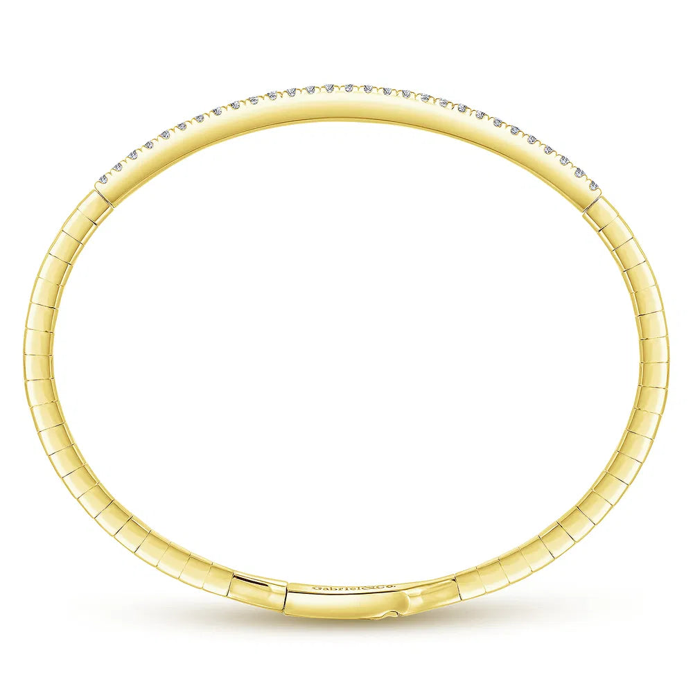 Gabriel & Co., 14K Yellow Gold Diamond Bangle