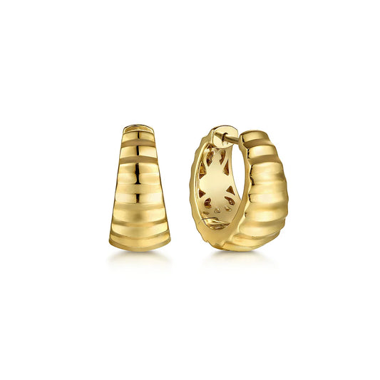 Gabriel & Co., 14K Yellow Gold Diamond Cut Huggie Earrings