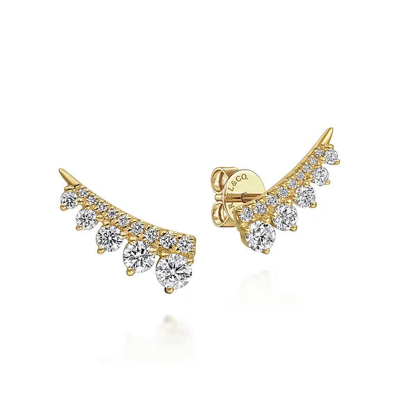 Gabriel & Co., 14K Yellow Gold Diamond Ear Climber Earrings