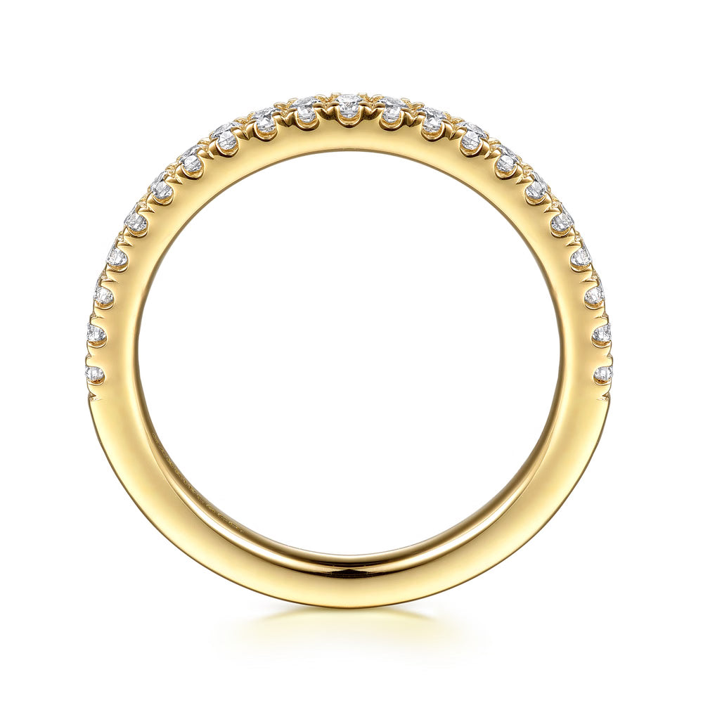 Gabriel & Co., 14K Yellow Gold Diamond Matching Wedding Band