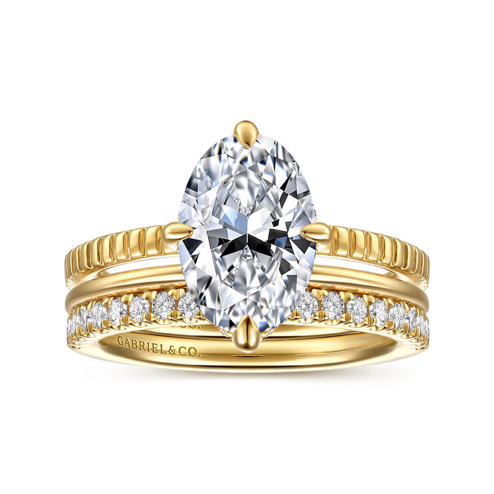 Gabriel & Co., 14K Yellow Gold Diamond Matching Wedding Band