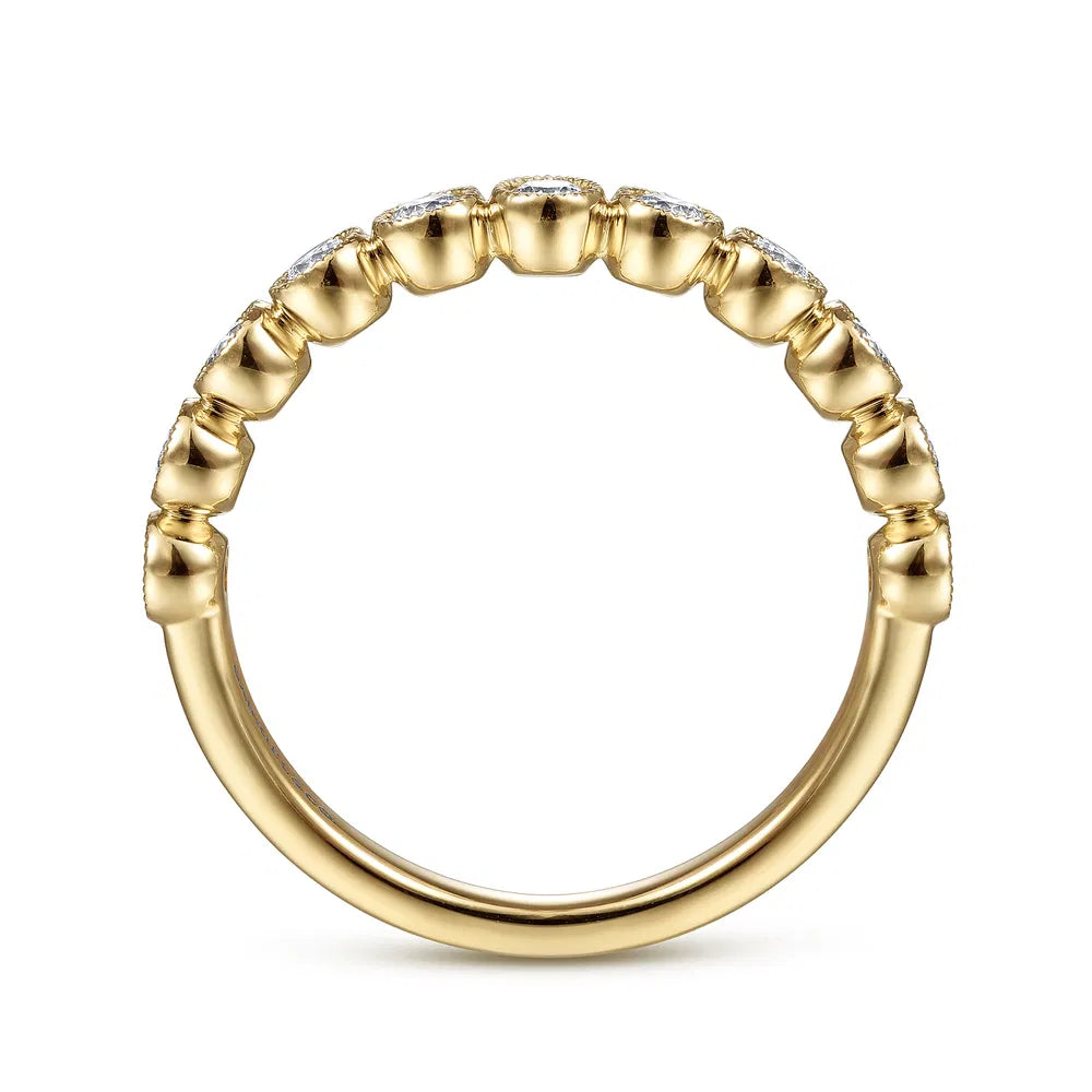 Gabriel & Co., 14K Yellow Gold Diamond Stackable Ring