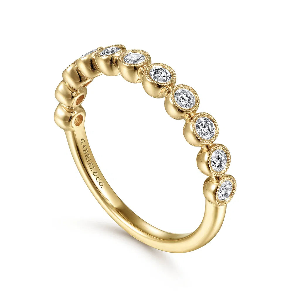 Gabriel & Co., 14K Yellow Gold Diamond Stackable Ring