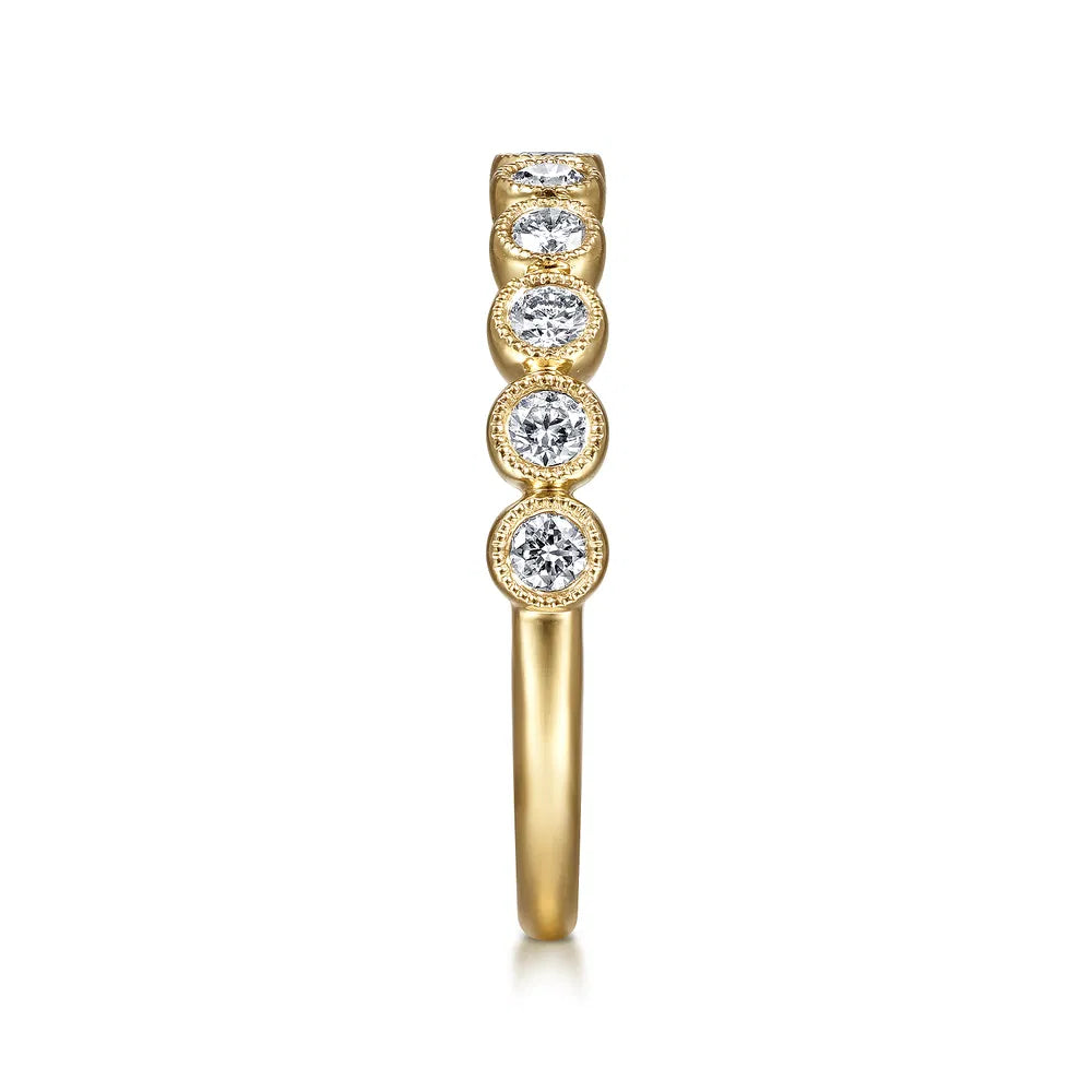 Gabriel & Co., 14K Yellow Gold Diamond Stackable Ring