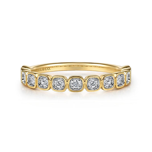 Gabriel & Co., 14K Yellow Gold Diamond Stackable Ring