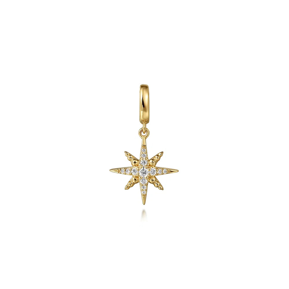 Gabriel & Co., 14K Yellow Gold Diamond Star Charm