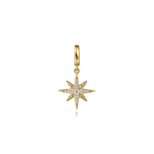 Gabriel & Co., 14K Yellow Gold Diamond Star Charm