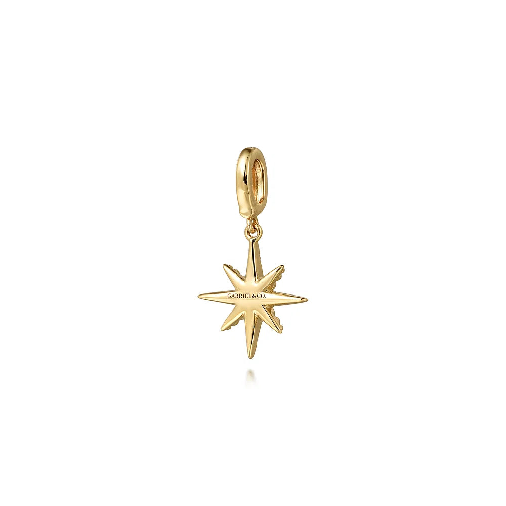 Gabriel & Co., 14K Yellow Gold Diamond Star Charm