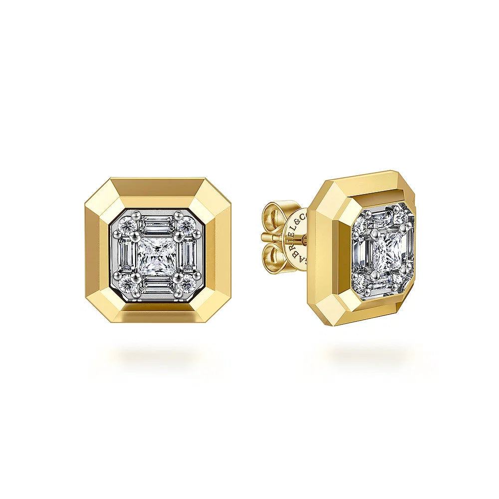 Gabriel & Co., 14K Yellow Gold Diamond Stud Earrings