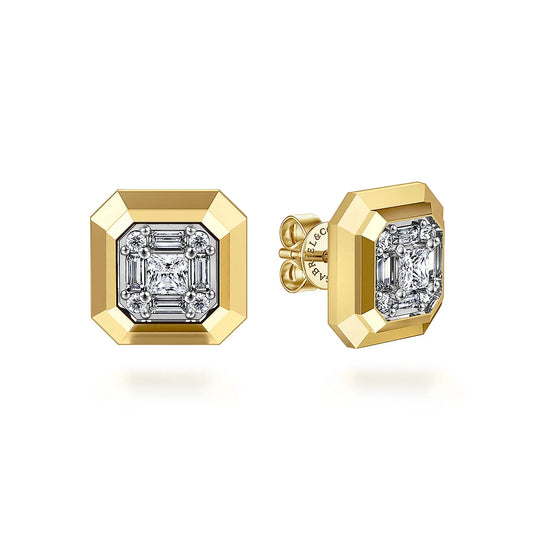 Gabriel & Co., 14K Yellow Gold Diamond Stud Earrings
