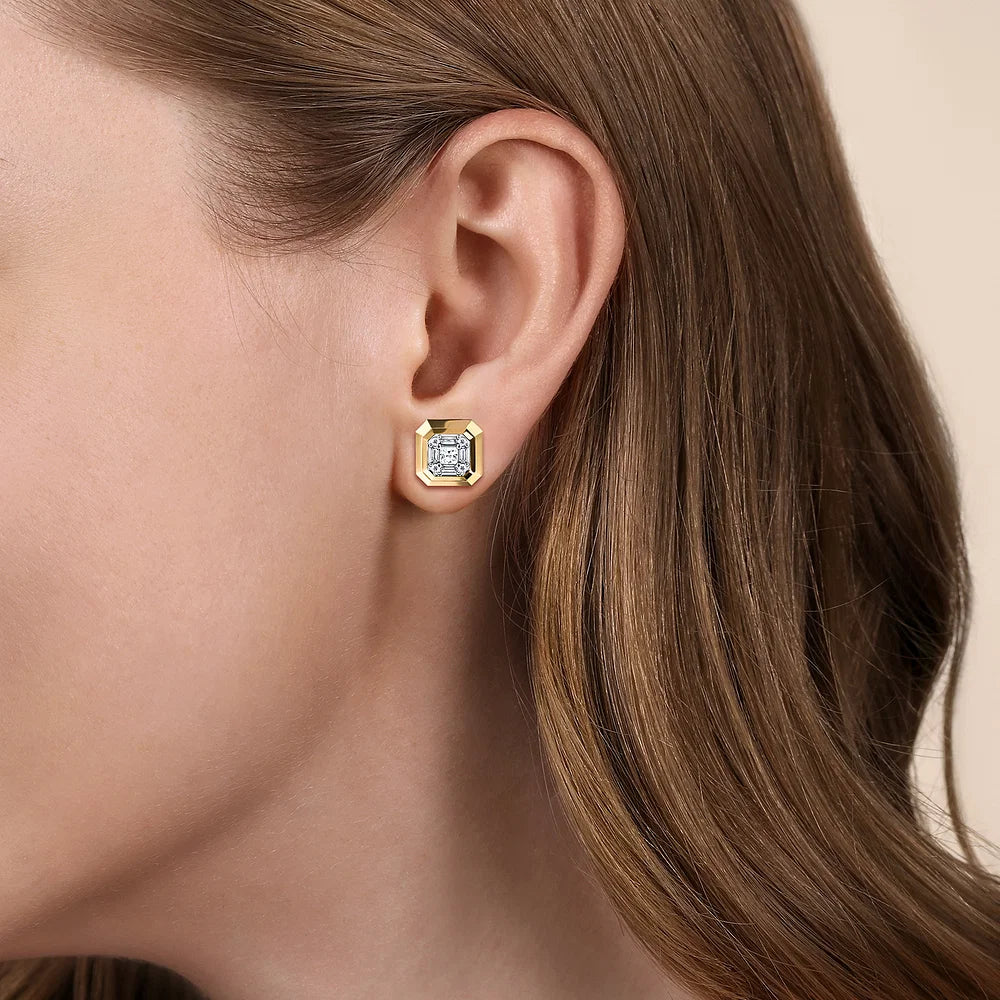 Gabriel & Co., 14K Yellow Gold Diamond Stud Earrings