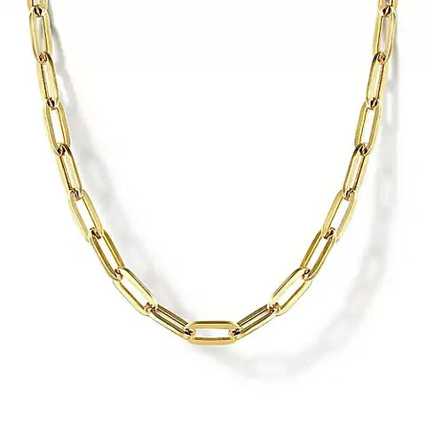 Gabriel & Co., 14K Yellow Gold Paper Clip Chain Necklace 17"