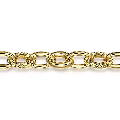Gabriel & Co., 14K Yellow Gold Hollow Tube Bujukan Link Bracelet