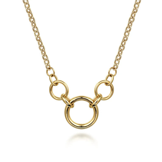 Gabriel & Co., 14K Yellow Gold Hollow Tube Link Necklace