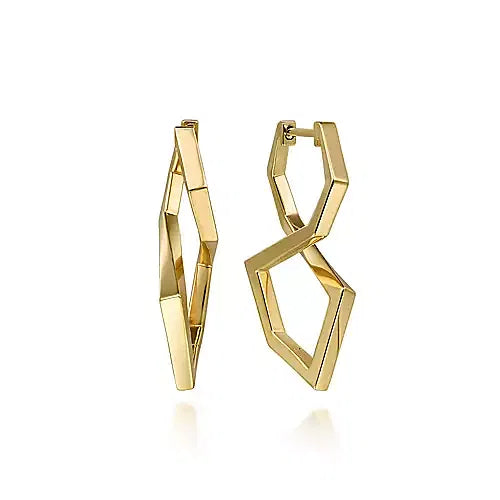 Gabriel & Co., 14K Yellow Gold Intricate Hoop Earrings