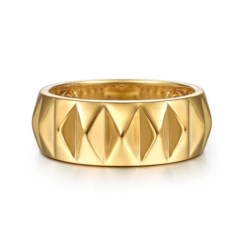 Gabriel & Co., 14K Yellow Gold Pyramid Bold Stackable