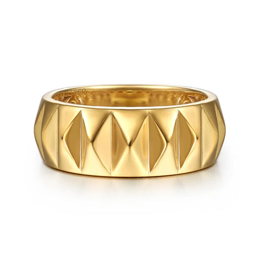 Gabriel & Co., 14K Yellow Gold Pyramid Bold Stackable