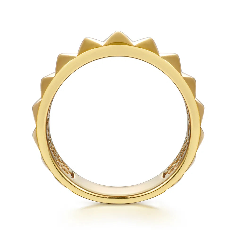 Gabriel & Co., 14K Yellow Gold Pyramid Bold Stackable
