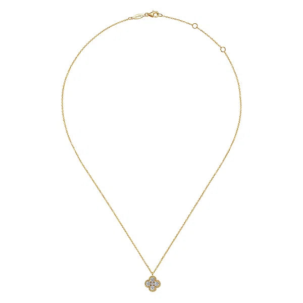 Gabriel & Co., 14K Yellow Gold Rope Diamond Pendant Necklace