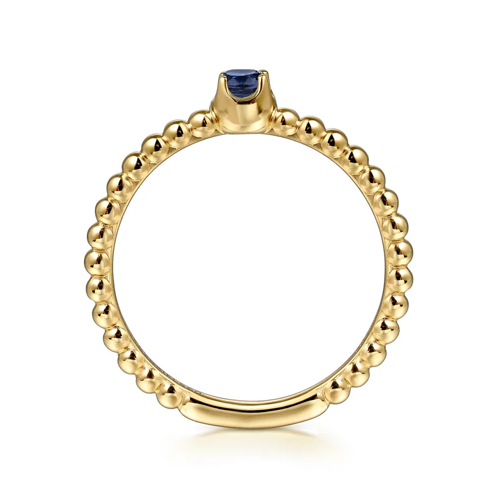 Gabriel & Co., 14K Yellow Gold Sapphire Stackable Ring
