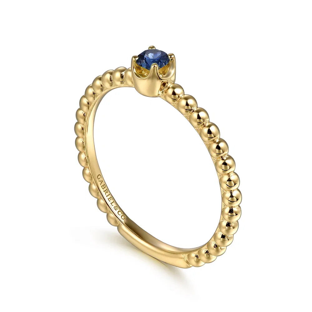 Gabriel & Co., 14K Yellow Gold Sapphire Stackable Ring
