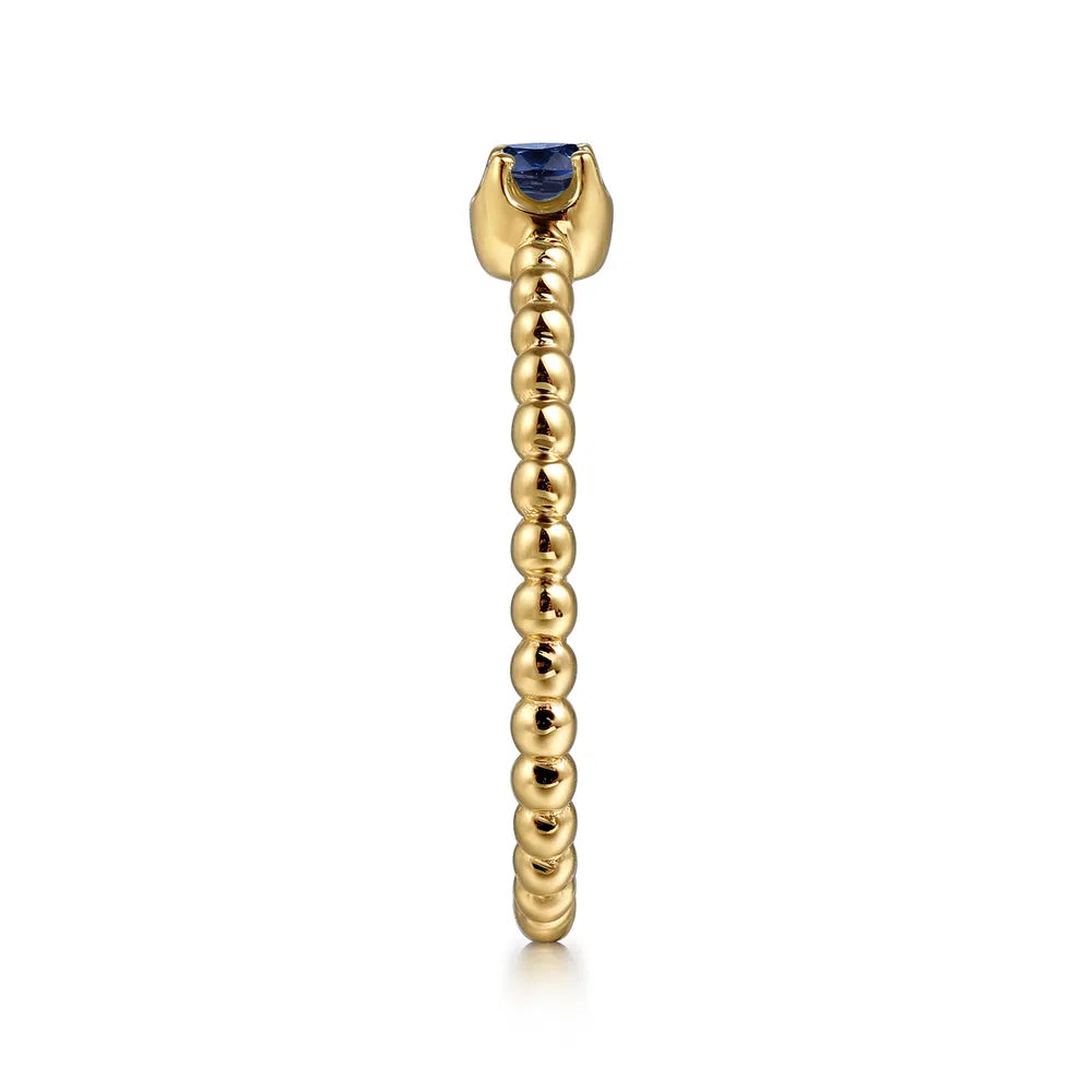 Gabriel & Co., 14K Yellow Gold Sapphire Stackable Ring