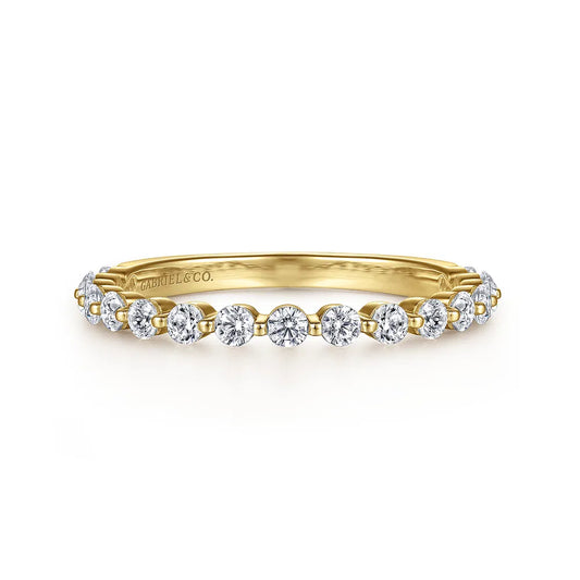 Gabriel & Co., 14K Yellow Gold Single Prong Diamond Anniversary Band