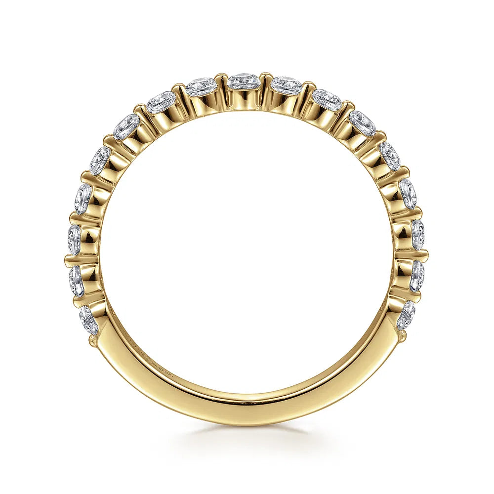 Gabriel & Co., 14K Yellow Gold Single Prong Diamond Anniversary Band