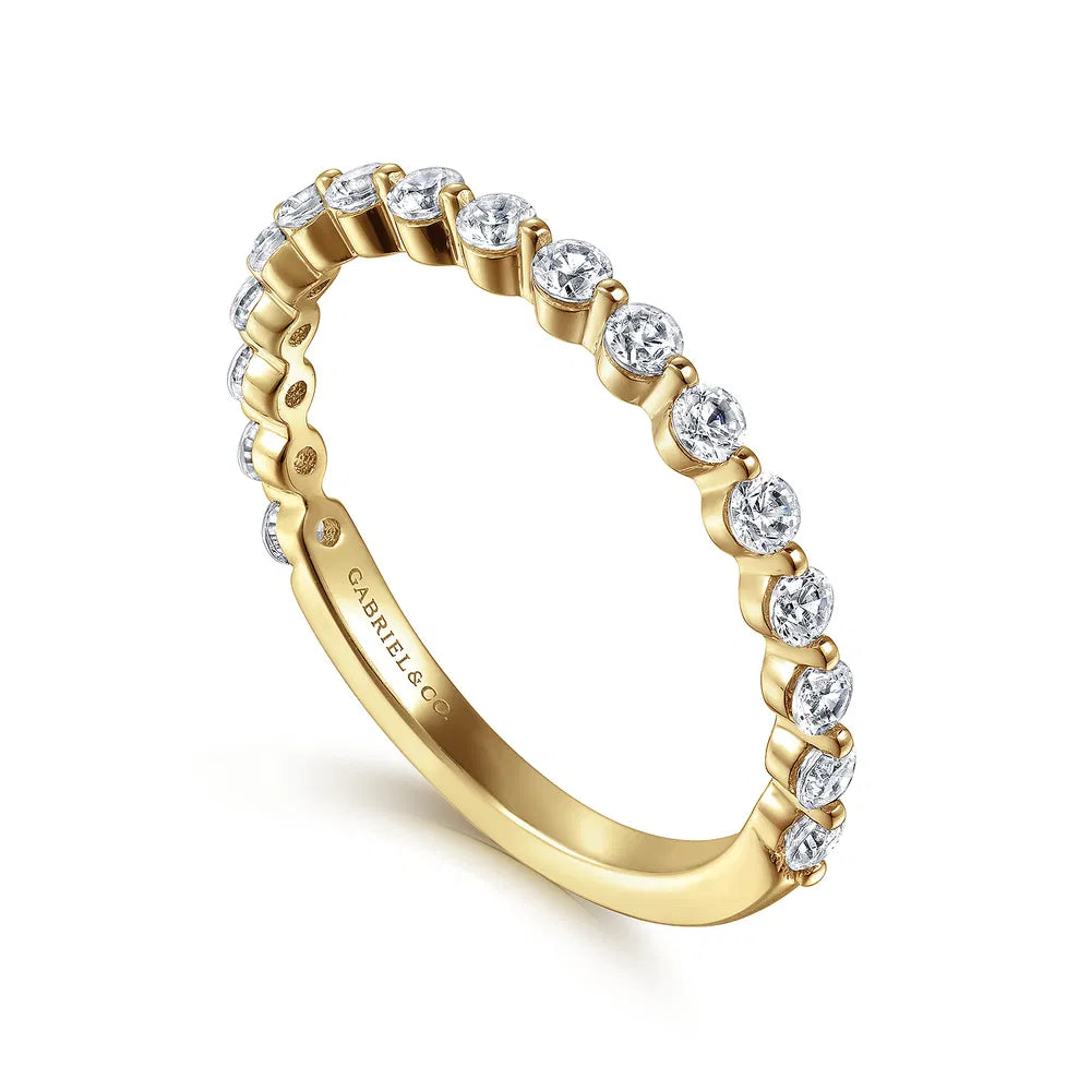 Gabriel & Co., 14K Yellow Gold Single Prong Diamond Anniversary Band