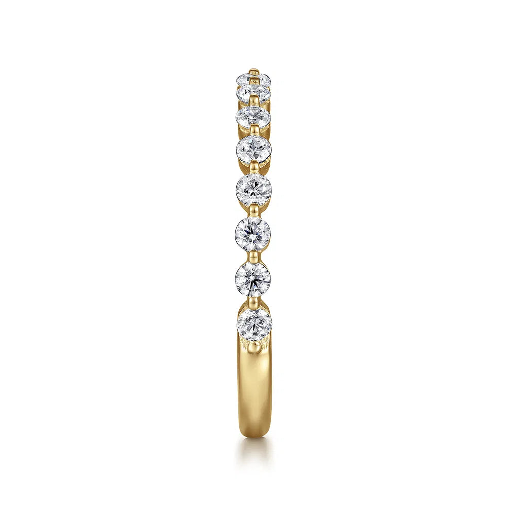 Gabriel & Co., 14K Yellow Gold Single Prong Diamond Anniversary Band