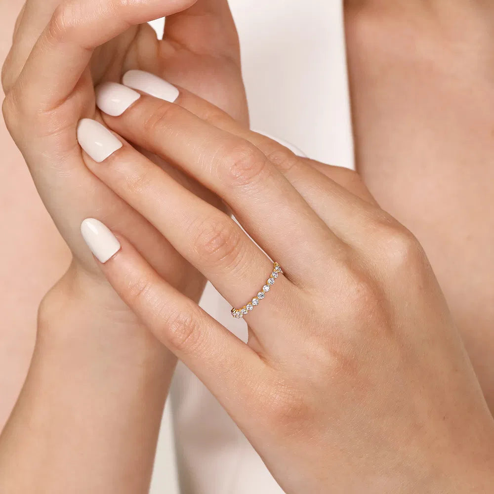 Gabriel & Co., 14K Yellow Gold Single Prong Diamond Anniversary Band