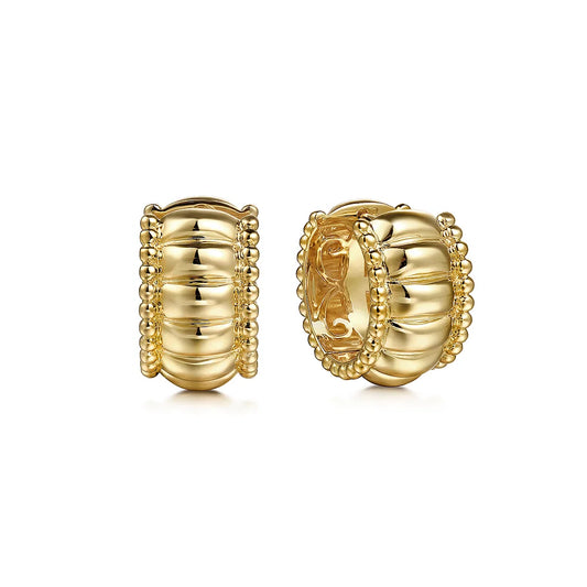 Gabriel & Co., 14K Yellow Gold Bujukan Huggie Earrings