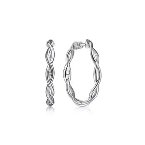Gabriel & Co., 925 Sterling Silver 25mm Twisted Round Classic Hoop Earrings