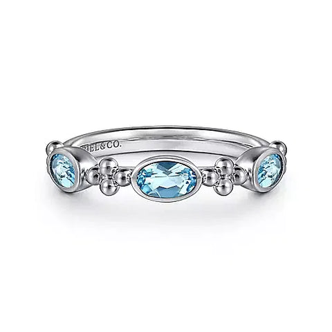 Gabriel & Co., 925 Sterling Silver Bujukan Blue Topaz Fashion Ladies Ring